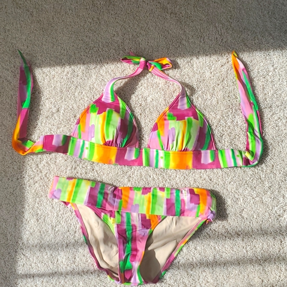 Victorias Secret Multi Colored Bikini Top & Bottom Size M